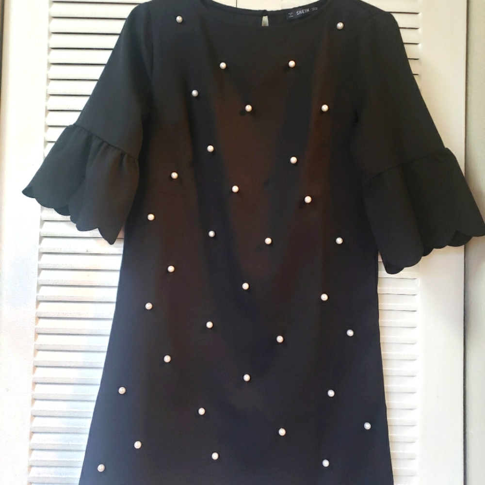 Black with pearls SheIn XS dress